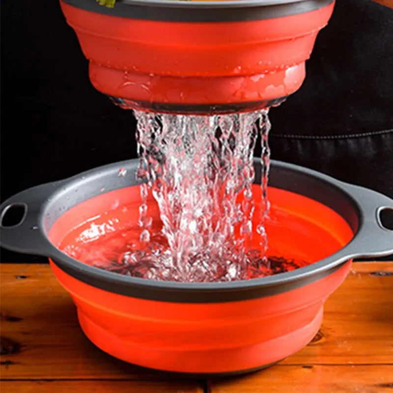 FlexiFold Kitchen Strainer - Folding Silicone Drain Basket Strainer