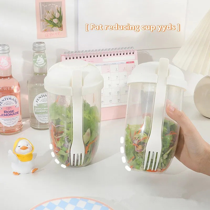 SaladSipper - White/Green Bottle Salad Container