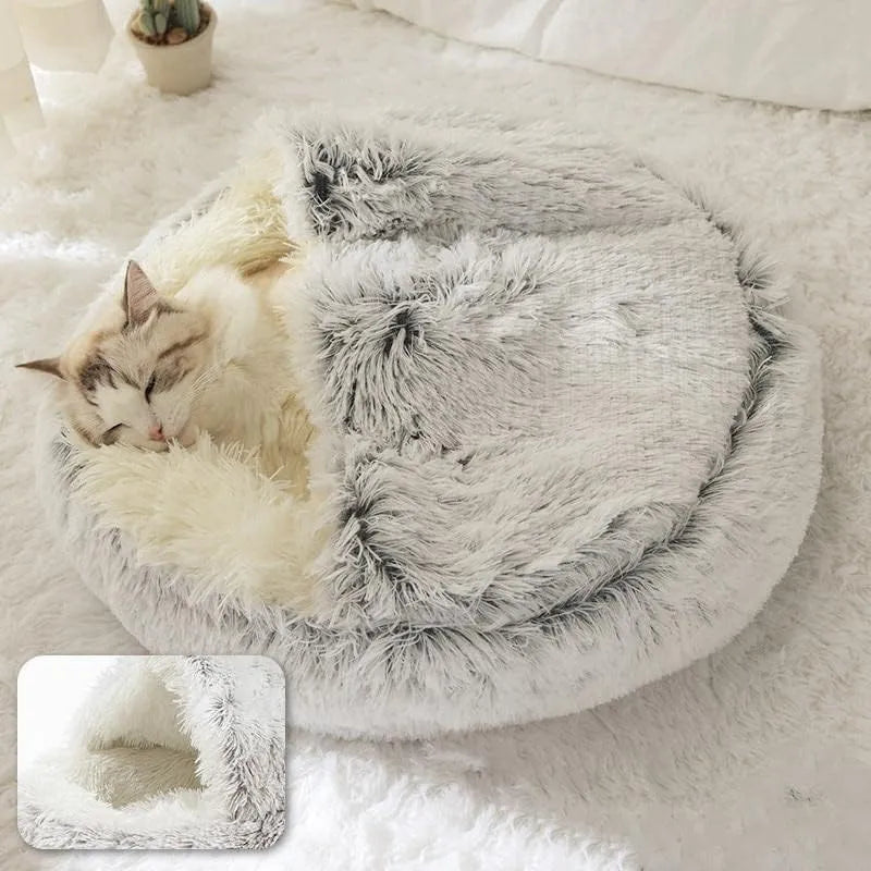 SnuggleNest Dream Haven - Soft Plush Pet Bed with Cover Round