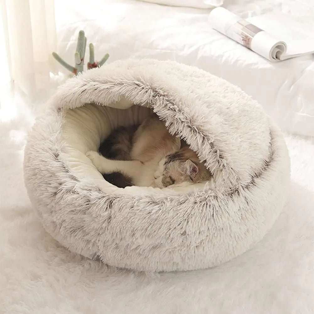 SnuggleNest Dream Haven - Soft Plush Pet Bed with Cover Round