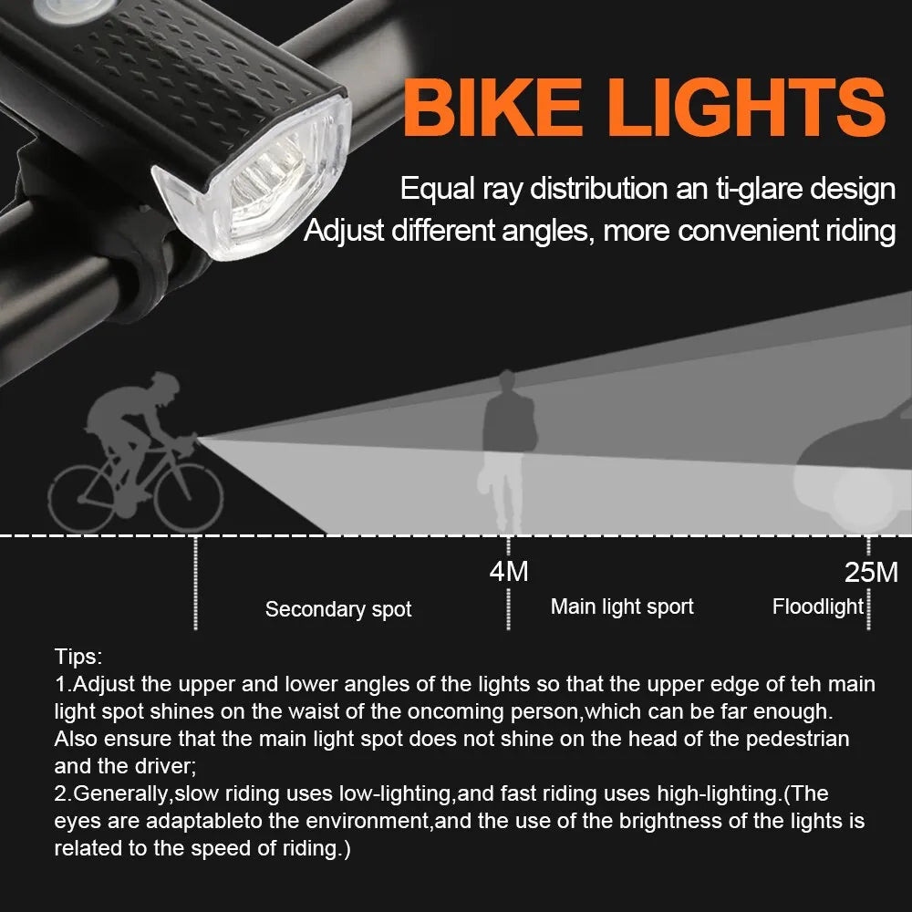 IllumiRide USB Rechargeable Bike Light Set - USB Rechargeable Bike Light Set