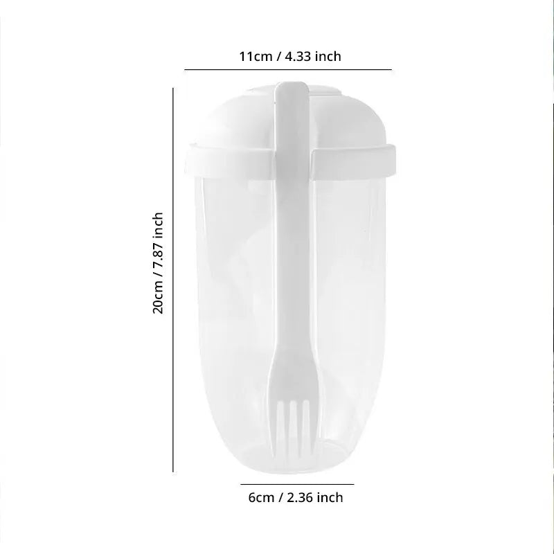 SaladSipper - White/Green Bottle Salad Container