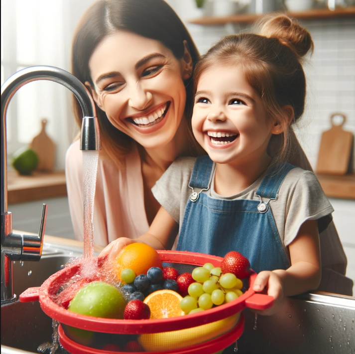 FlexiFold Kitchen Strainer - Folding Silicone Drain Basket  Strainer