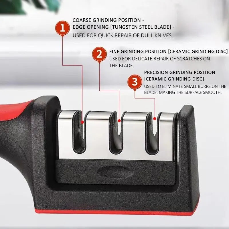 EdgeMaster 3/4-Segment Knife Sharpener - Kitchen Knife Sharpener